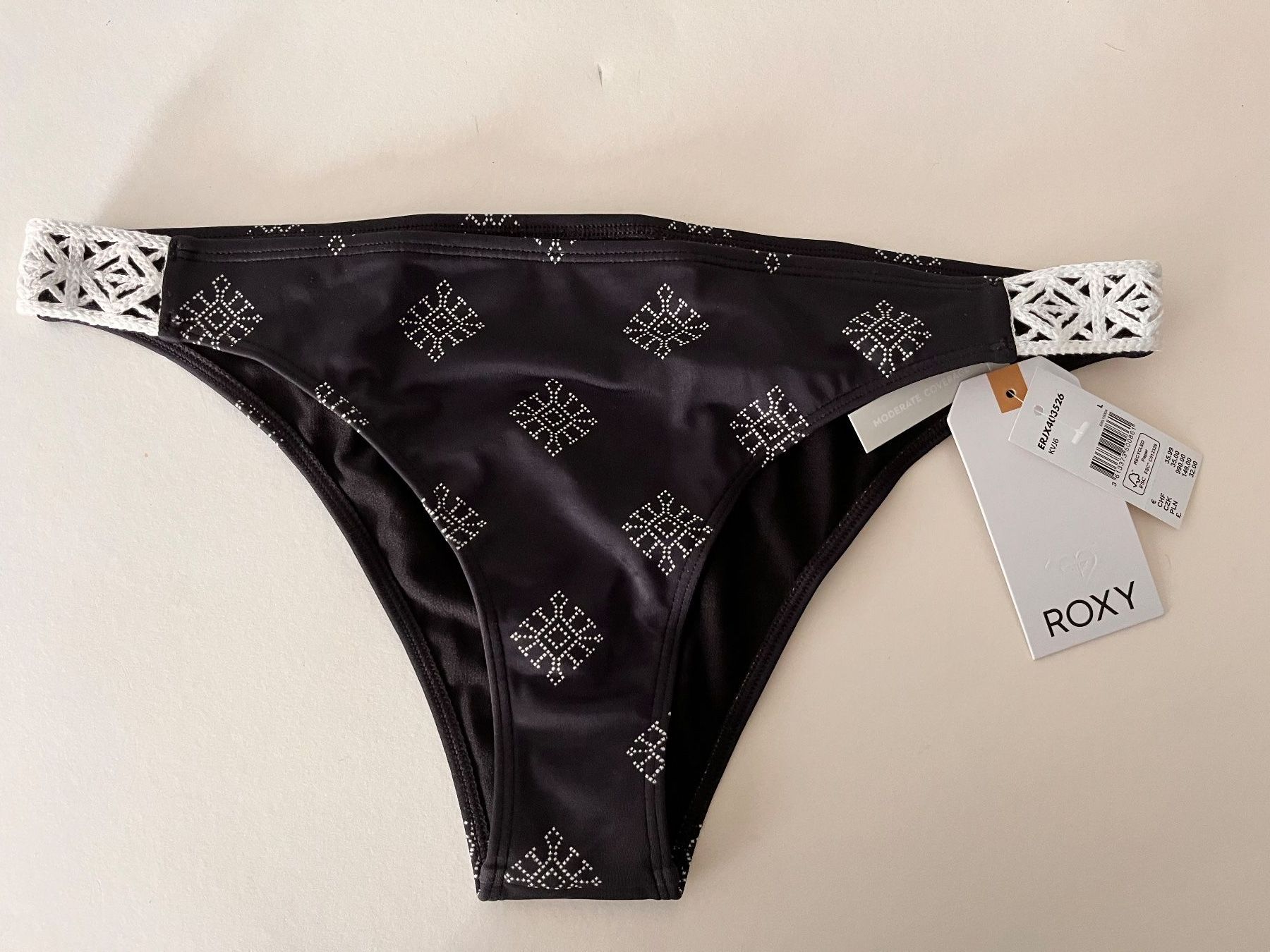 Roxy Costumi da bagno & Bikini: ROXY, Bikini-Höschen, Grösse L, Farbe Schwarz – Nuovo e nell'imballaggio originale da Rudolfstetten venduto da gst_g7xl