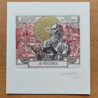 Exlibris Elita Viliama - Original Farbgold-Radierung sign.