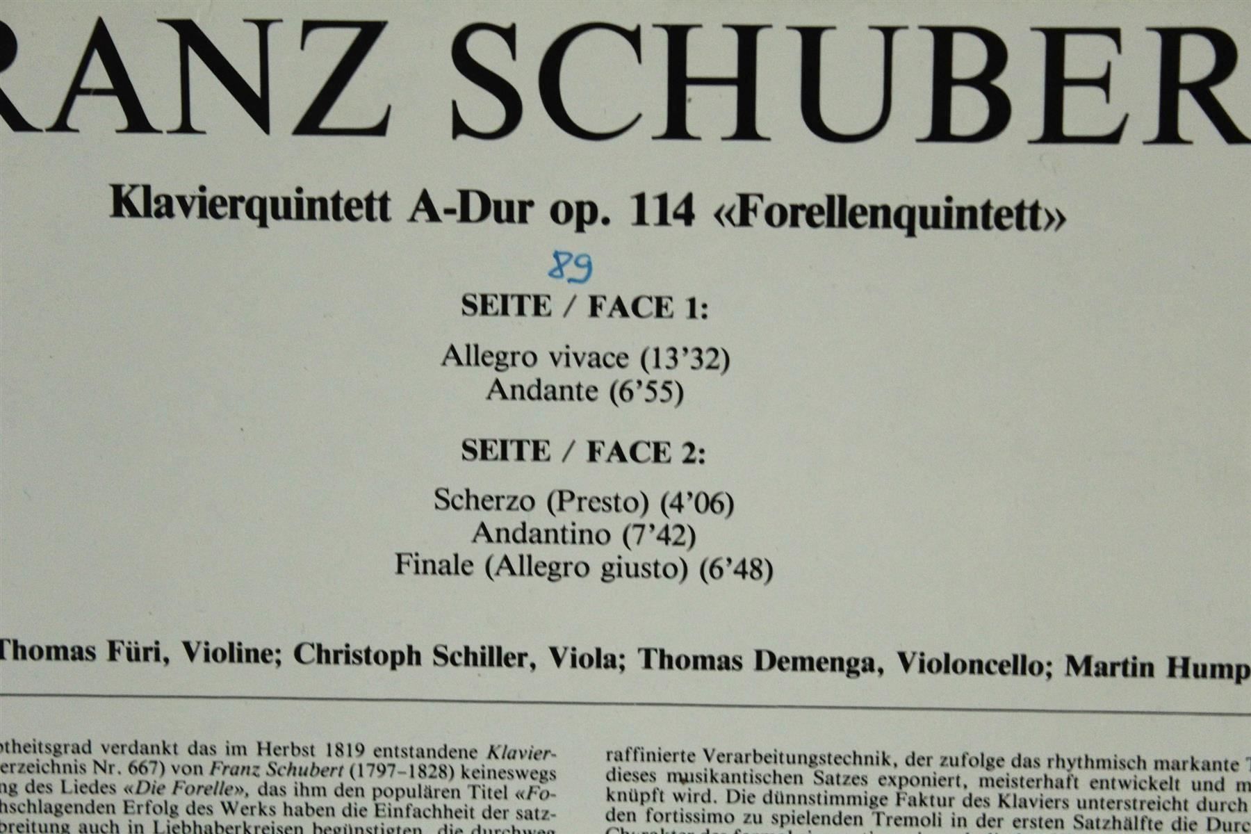 CD: FRANZ SCHUBERT: Forellenquintett – Usato da Bern venduto da kultiges 5
