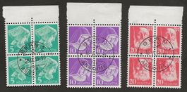 Schweiz Viererblock Portofreiheit 14Bz 15Bz 16Bz  gestempelt