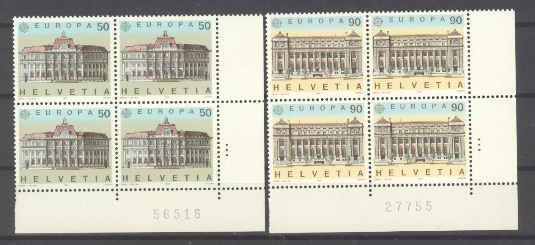 Tutti i francobolli: 1990, Europa, Viererblöcke ** – Usato da Willisau venduto da Vollstempel