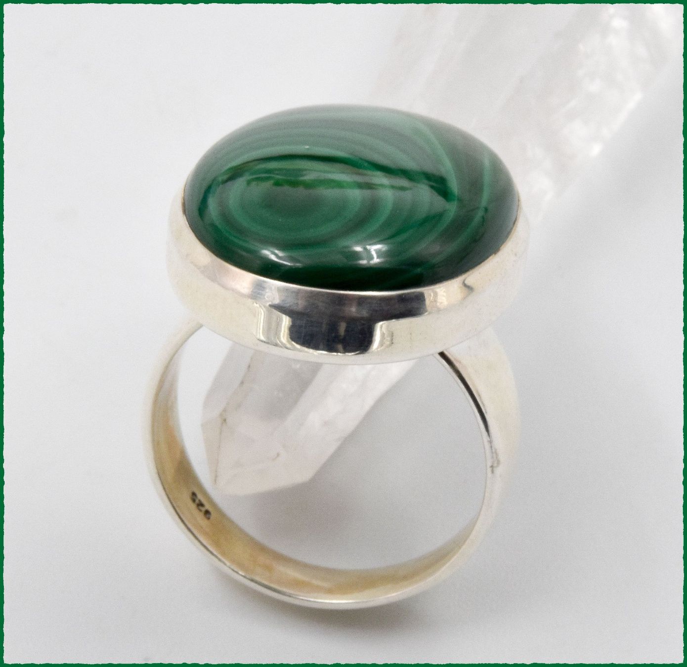 Anelli: MALACHITE, Malachit 925 Silber Ring – Nuovo e nell'imballaggio originale da Oberglatt ZH venduto da Goldfee1 1