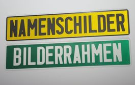 2 Aluschilder Bilderrahmen Namenschilder