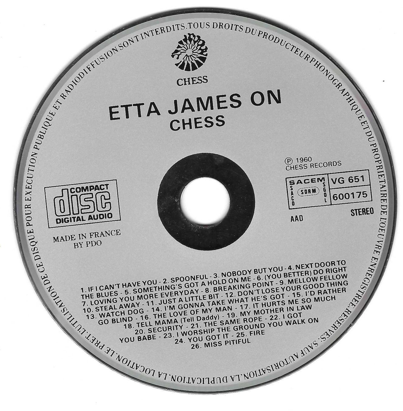CDs: ETTA JAMES  -  ON CHESS – D'occasion à Bex par Giorgiob 2