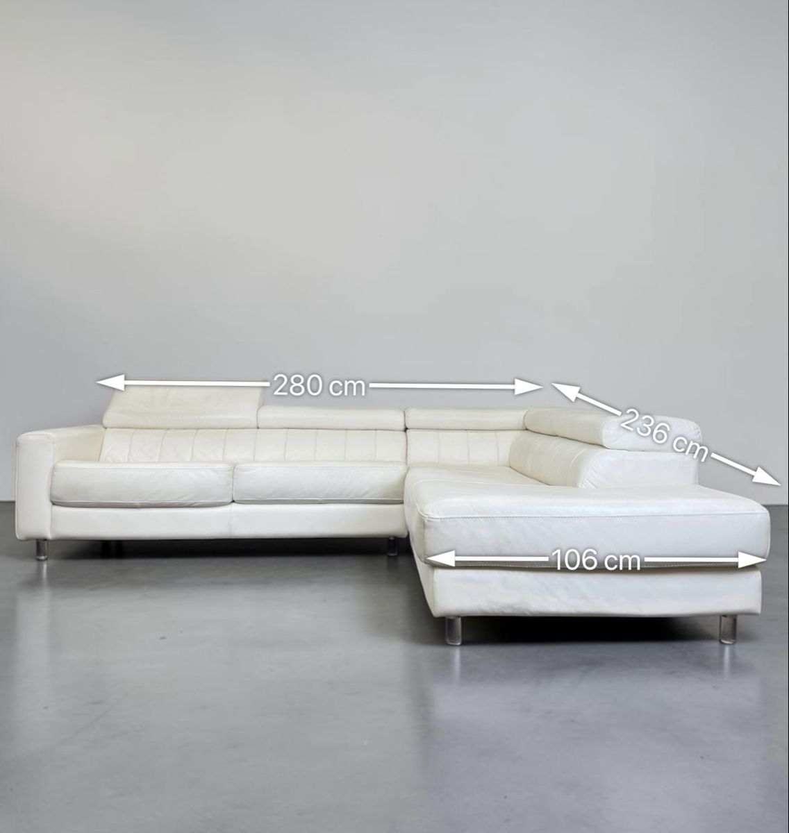 Divani: KERMES Ecksofa Echtleder, cremebeige made in Italy – Usato da Bachenbülach venduto da Sofalab.swiss 9