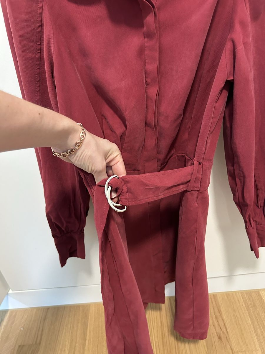 Vestiti: Damen Blusenkleid dunkelrot Grösse S – Usato da Zürich venduto da Dailychic 3