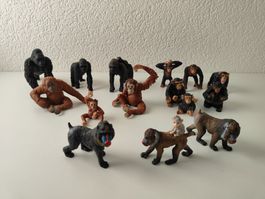 Schleich Affen Sammlung Set Mix Gorilla Utan Wild Life