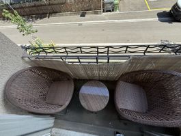 Gartenmöbel 2 Stühle und Tisch Korbgeflecht