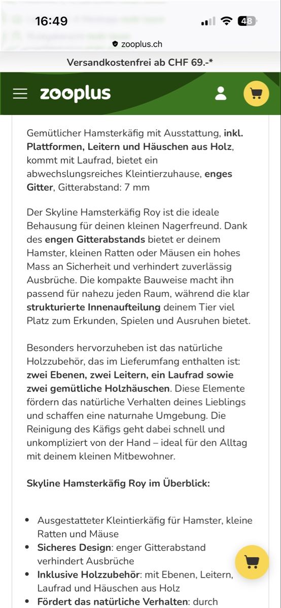 Skyline Gabbie, trasporto & Sicurezza: Skyline Hamsterkäfig Roy – Nuovo e nell'imballaggio originale da Mörigen venduto da Brassia 5