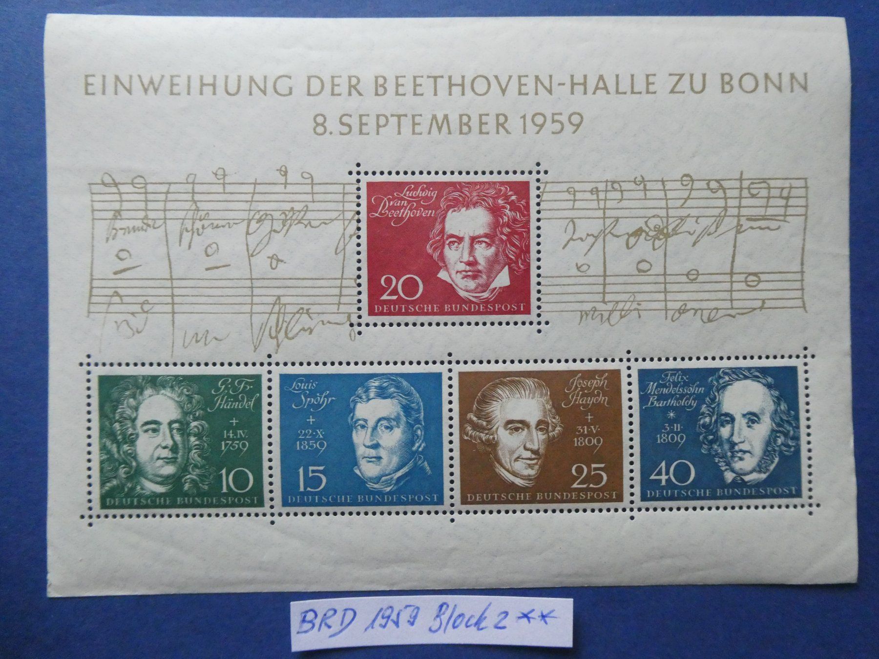 Tutti i francobolli: BRD 1959 Block 2 postfrisch ** – Usato da Lausen venduto da Herbamare01