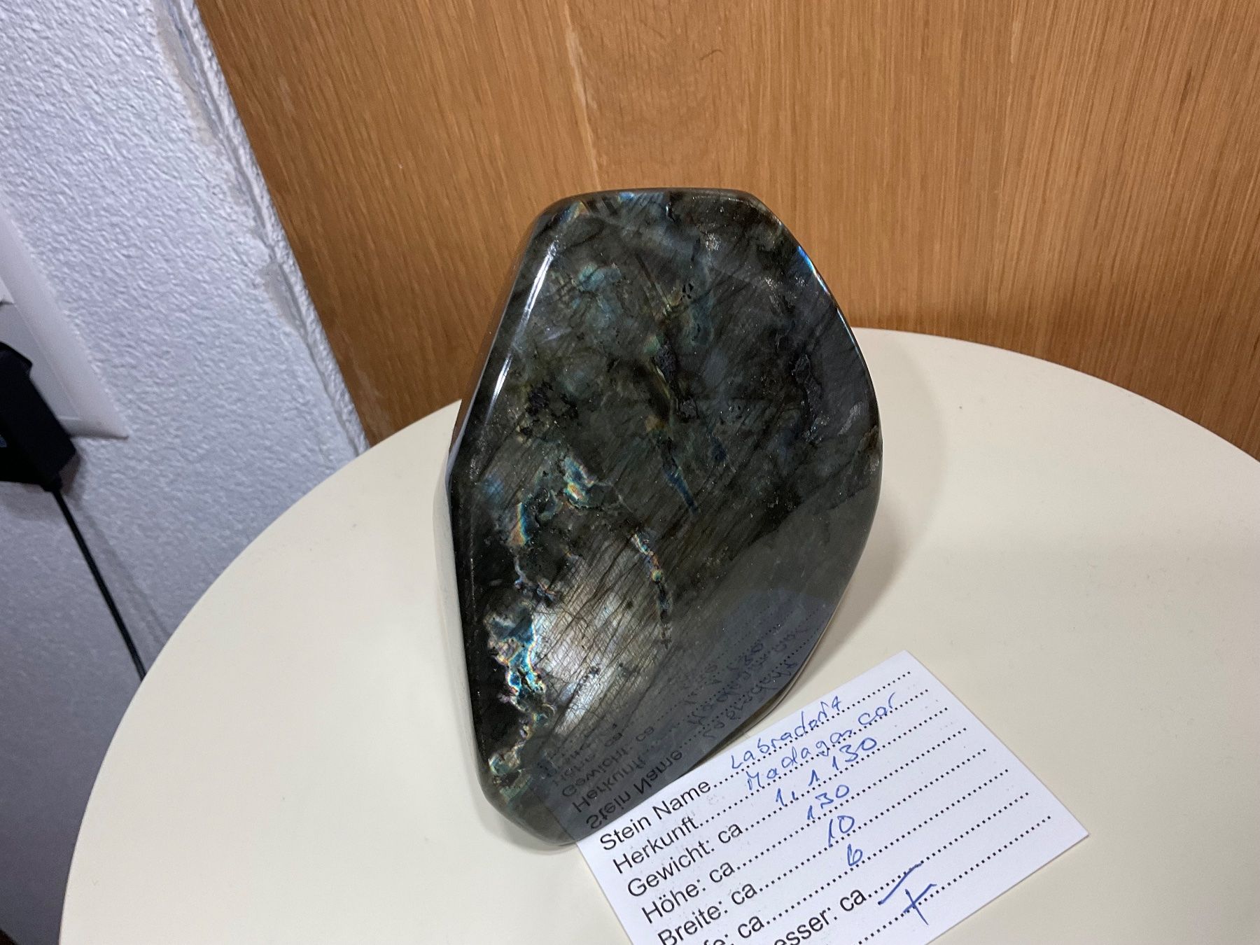 Minerali & Pietre curative: Labradorit Stein poliert Madagascar ca 1.130 – Nuovo (secondo la descrizione) da Gibswil venduto da MineralienJRS 1