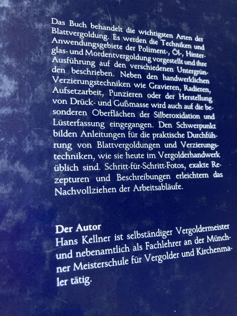 Libri: Fachbuch Vergolden Hans Kellner  – Usato da Zürich venduto da 000rk 1