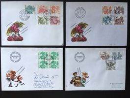 1977-84 Volksbräuche auf 4 FDC