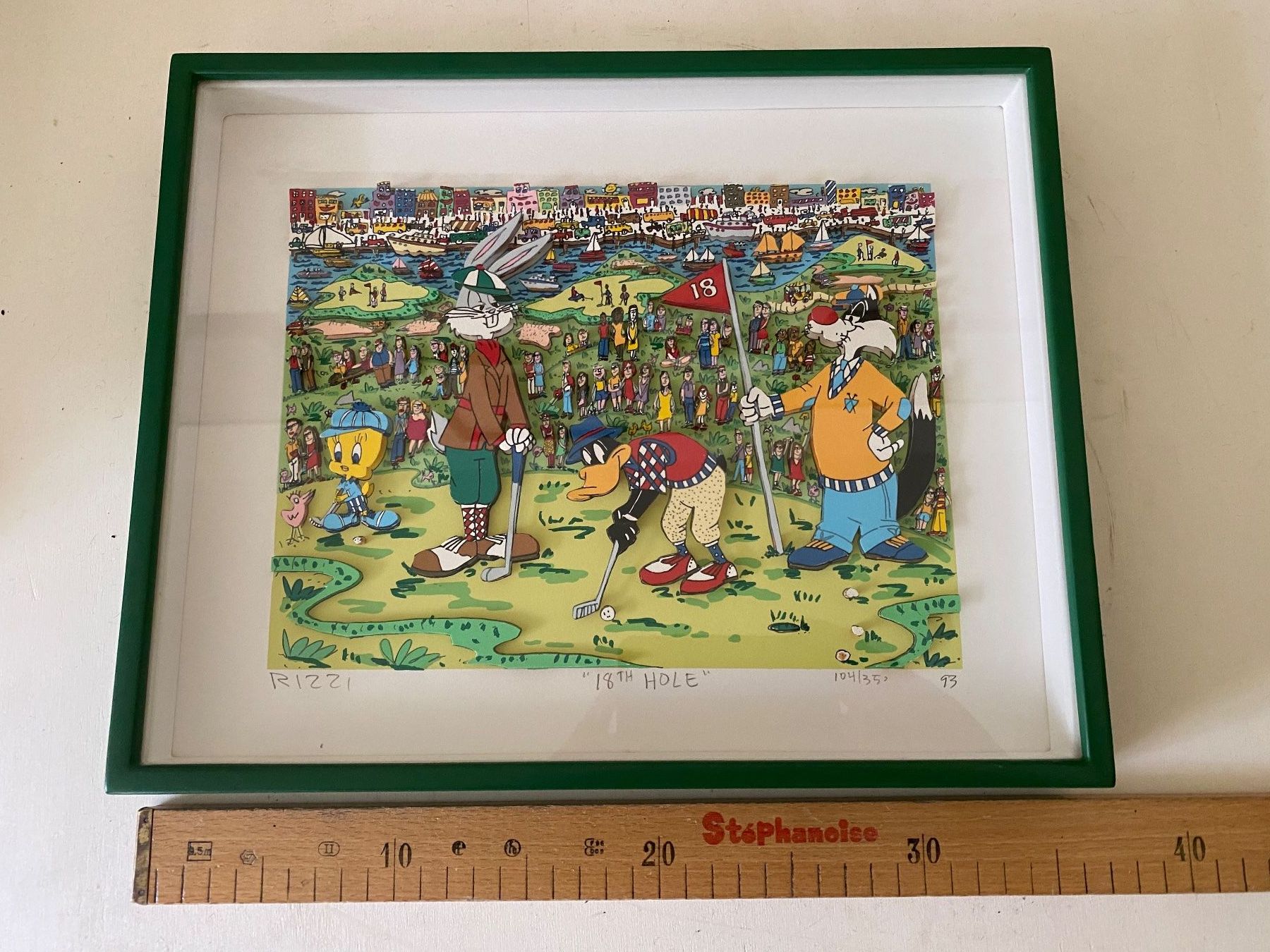 Grafica & Litografie: James Rizzi 3D, The 18th Hole, handsigniert nummeriert 1993 – Usato da Affoltern am Albis venduto da Birdy8910