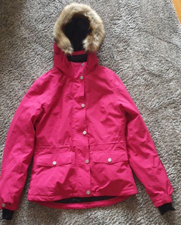 Winterjacke Damen Grösse S pink warm Kunstfell Kapuze
