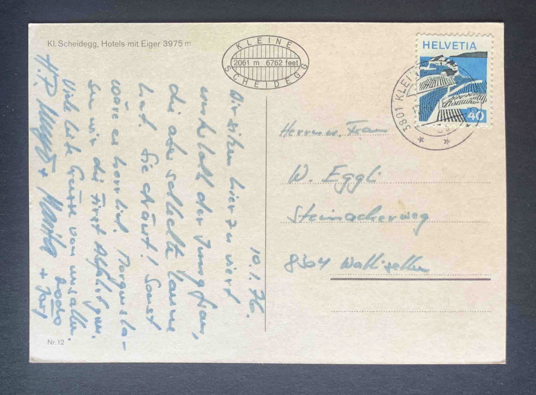 Cartoline postali: AK Kl Scheidegg Hotels mit Eiger – Usato da Goldau venduto da artelier1 1