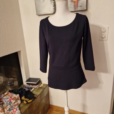 s.Oliver Bluse Gr. 38 Marineblau Herbst Winter Büro Elegant