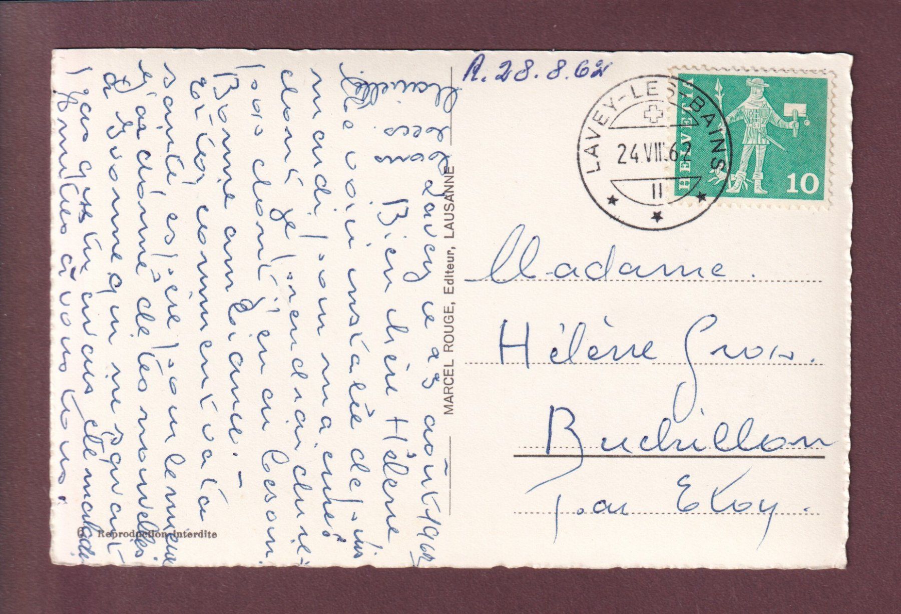 Cartoline postali: LAVEY-LES-BAINS - 5 images - 1962 – Usato da Pully venduto da nicecards 1