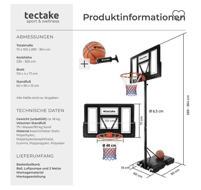 Basketballkörbe: Basketballkorb Dirk (TecTake) - NEU – Neu und originalverpackt aus Nesselnbach von blue1981 2