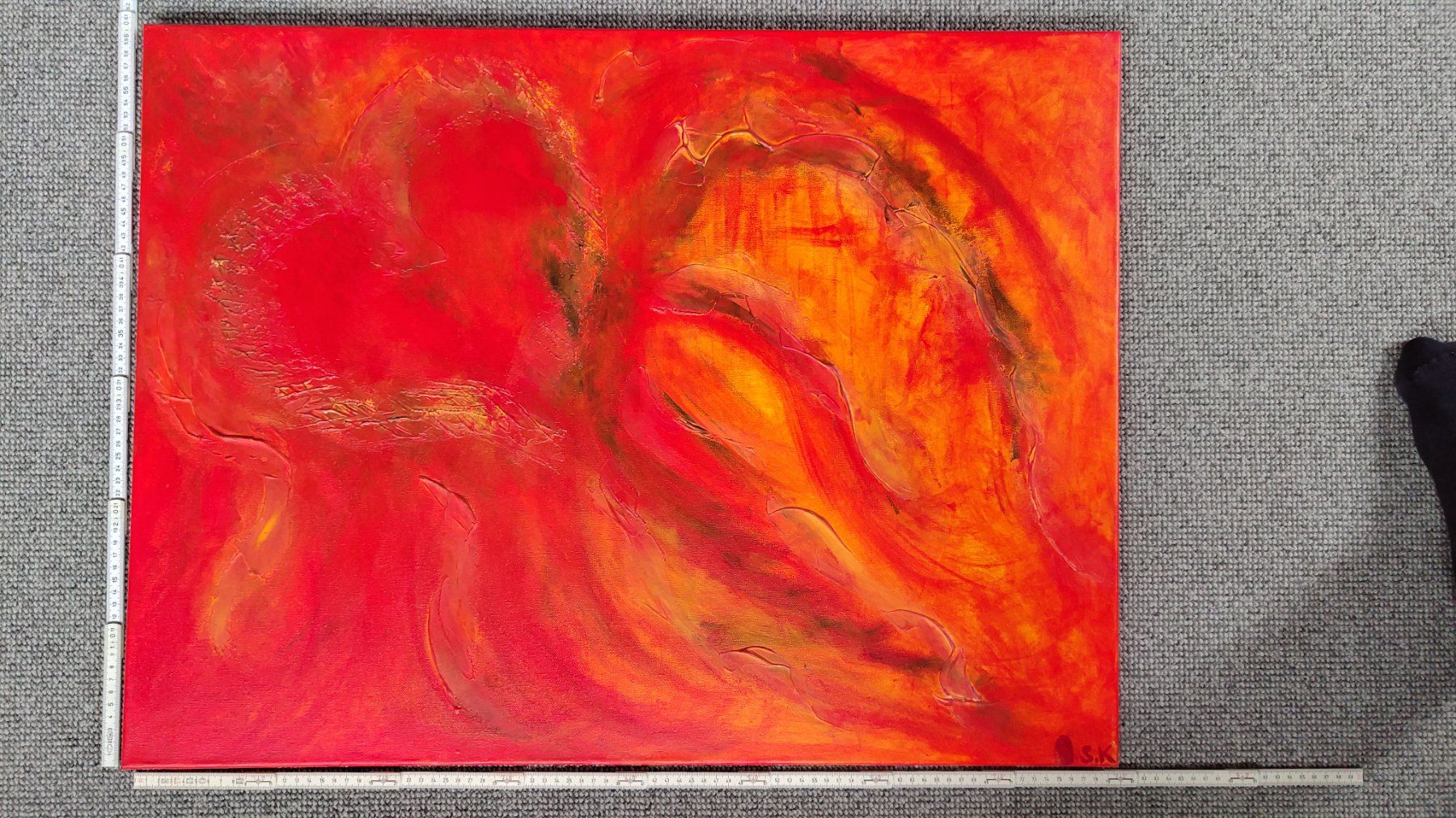 Gemälde: Abstraktes Acrylbild, handgemalt 80x60cm – Gebraucht aus Ballwil von bom_ar