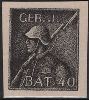 GEB. INF. BAT. 40 - seltener Soldatenmarken Schwarzdruck