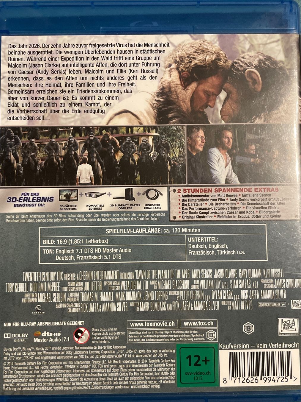 Tutti i DVDs: Planet der Affen - Revolution  3D – Nuovo (secondo la descrizione) da Waldenburg venduto da Gonzo8 1