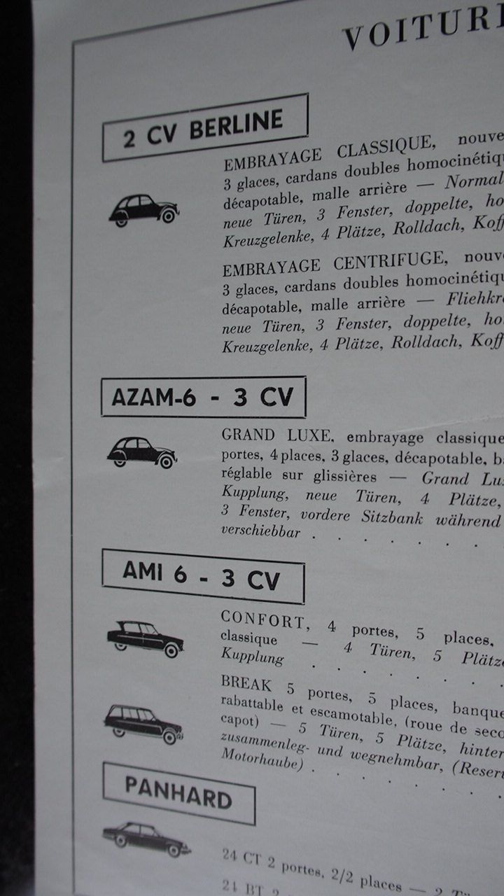 Citroën Documenti: Citroen Preisliste Frühling 1966 – Usato da Zofingen venduto da sosalinos01 1