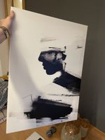 Grosses Leinwandbild Frau abstrakt schwarz weiss IKEA PJÄTTE