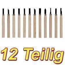 Coltelli: 12-teiliger  Schnitzmesser-Satz mit Holzgriffen – Nuovo e nell'imballaggio originale da St. Gallen venduto da schnaeppchen-preise 3