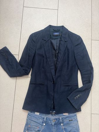 MEXX Leinenblazer Marineblau Gr. 34 (passt eher 36) – leicht