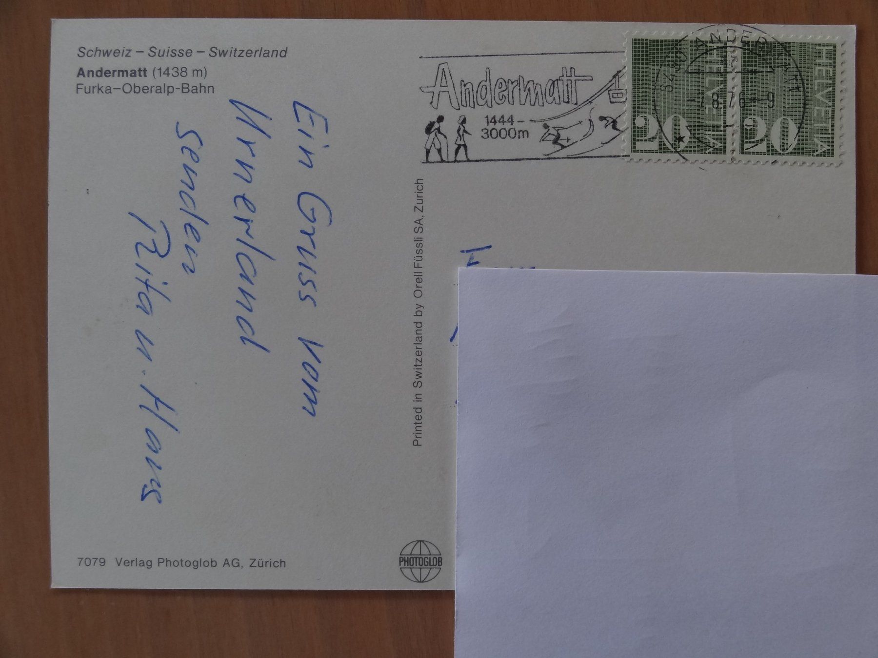 Cartoline postali: Andermatt - UR - Furka-Oberalp-Bahn – Usato da St Léonard venduto da Riglin 1