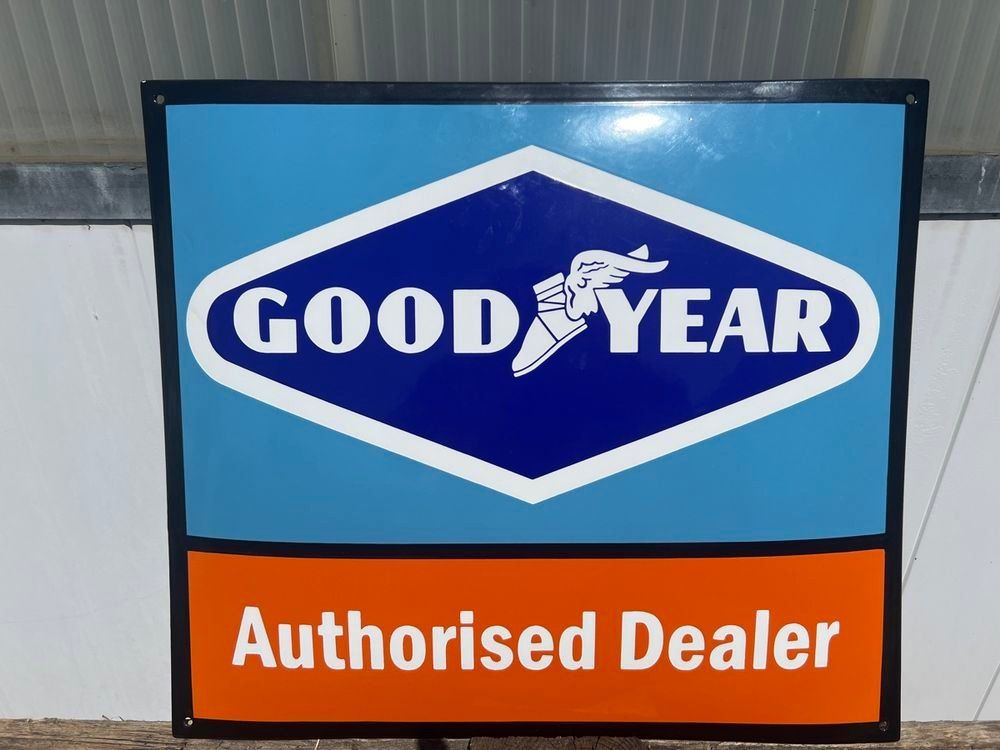 Goodyear Insegne: Goodyear Emailschild - Authorised Dealer – Usato da Mellingen venduto da Oelquelle