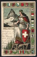 Schweiz, Helvetia, Wappen der Kantone, M
