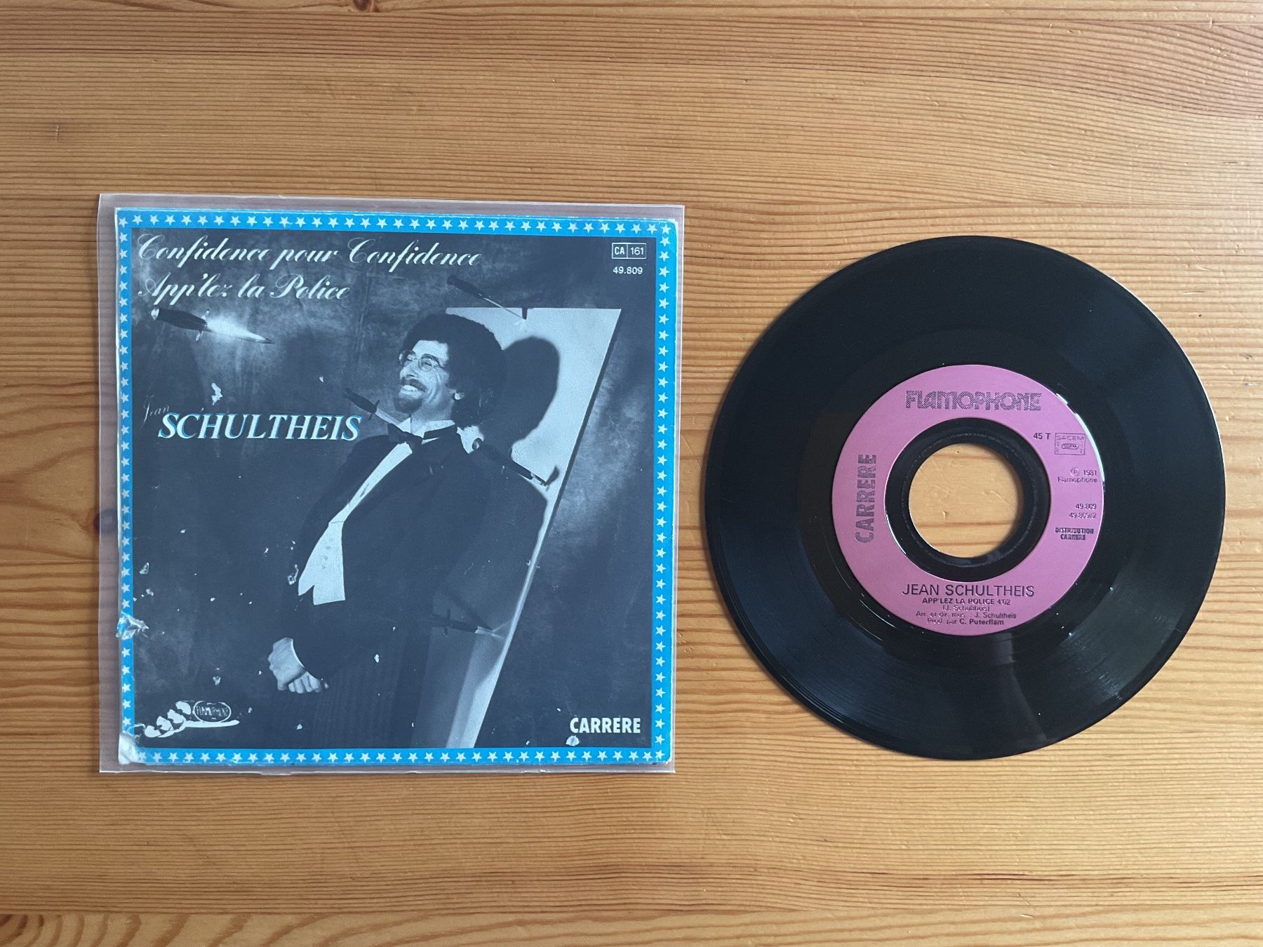 Vinyles: Single 7’’ - Jean Schultheis / Confidence pour confidence – D'occasion à Ocourt par ocourtois 1