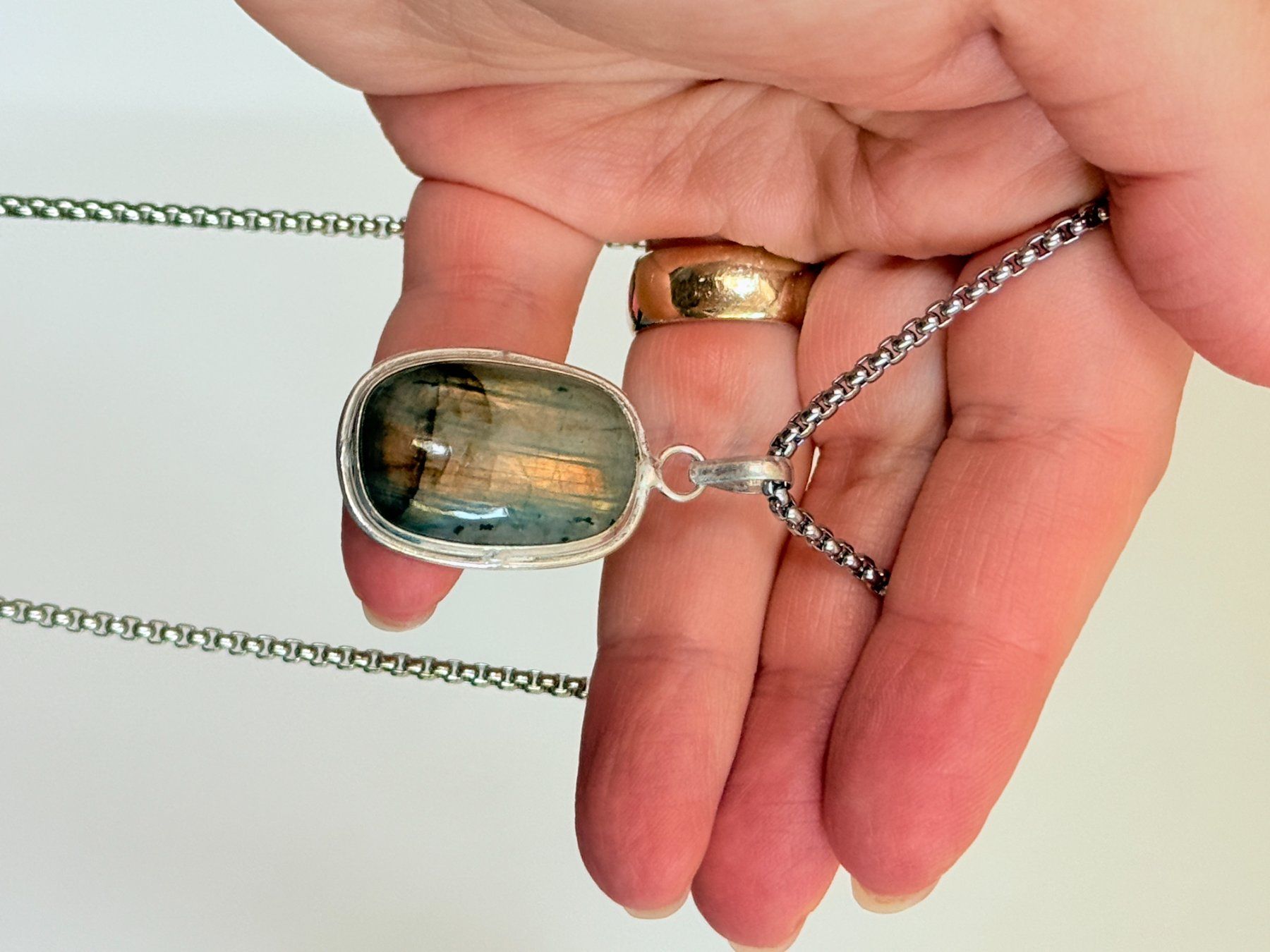 Catenine: Pendentif Labradorite , fait main, idée ... – Nuovo e nell'imballaggio originale da Genève venduto da AWWA 6