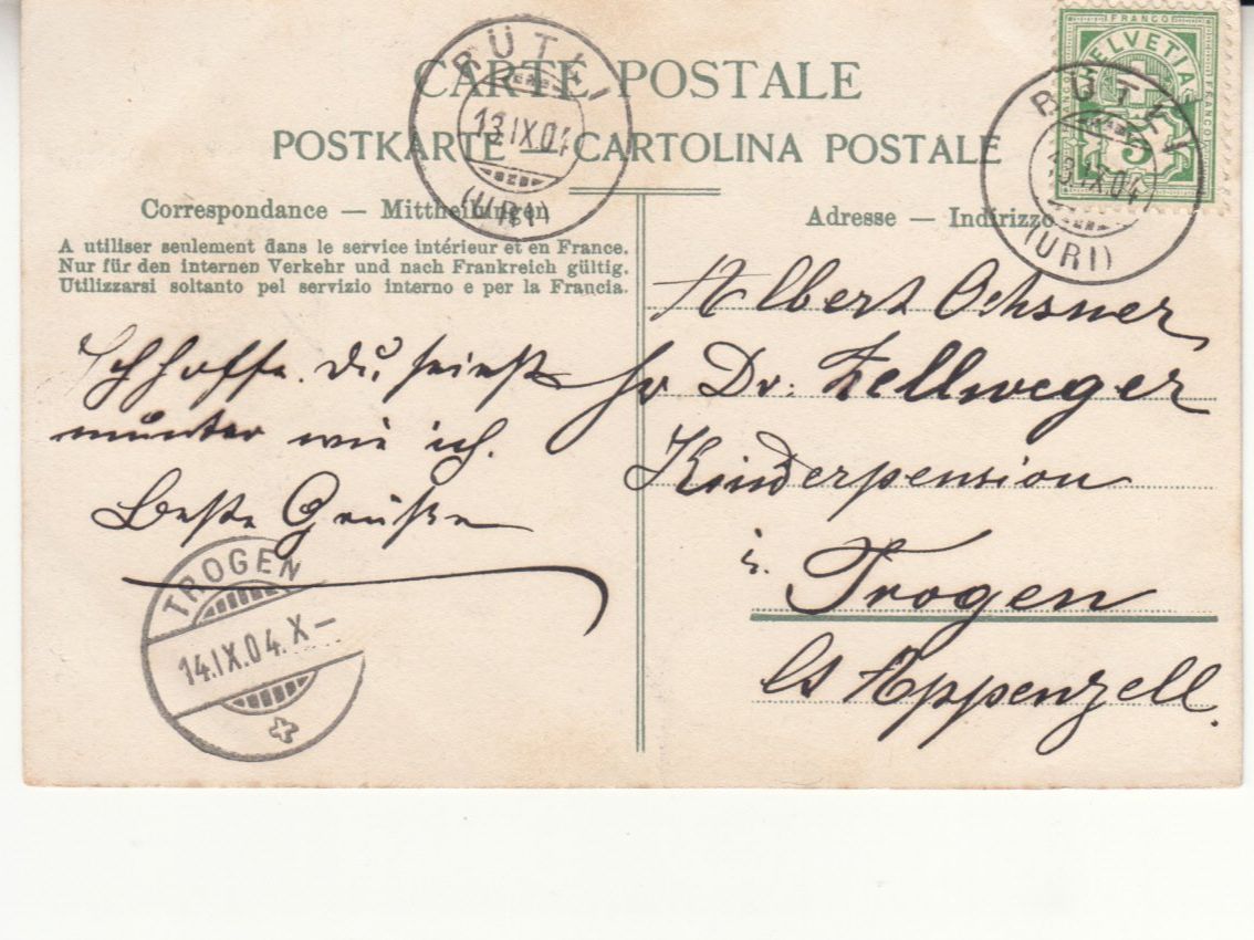 Cartoline postali: Rütli 1904 – Usato da Bürglen TG venduto da StampGraf 1