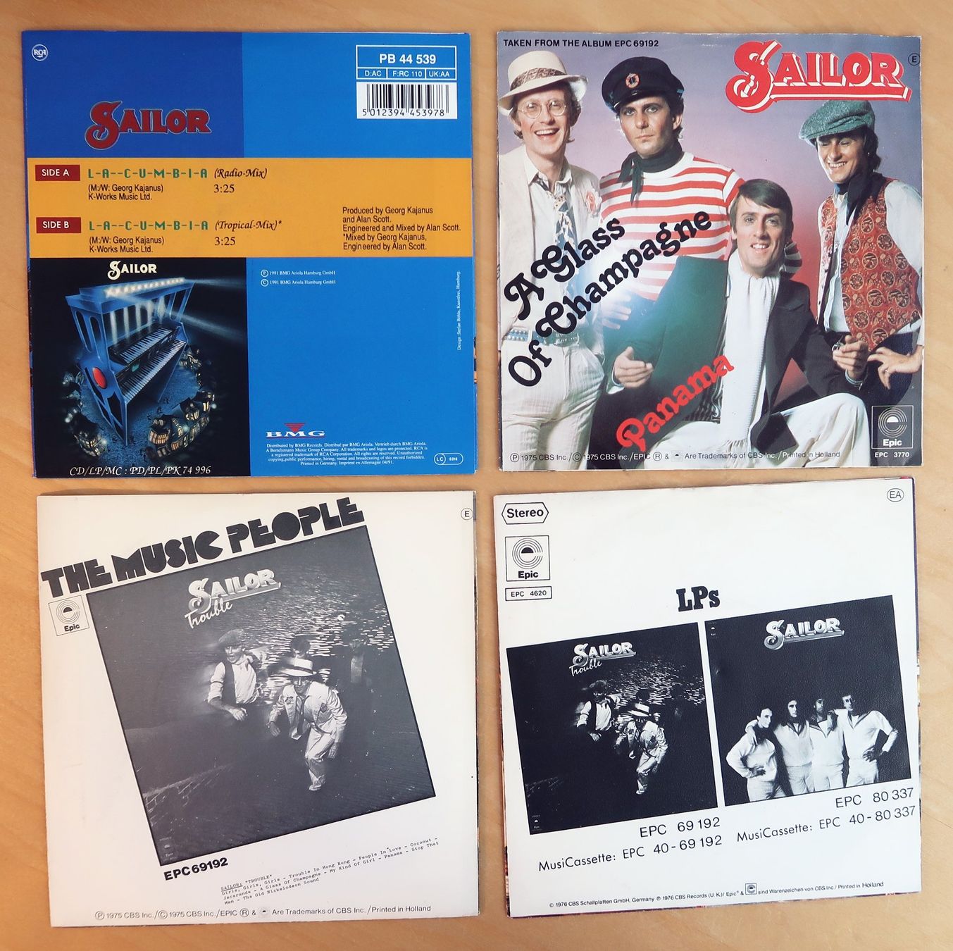 Dischi in vinile: SAILOR - 4 VINYL SINGLES (VG bis NM) – Usato da Hedingen venduto da Studers 1