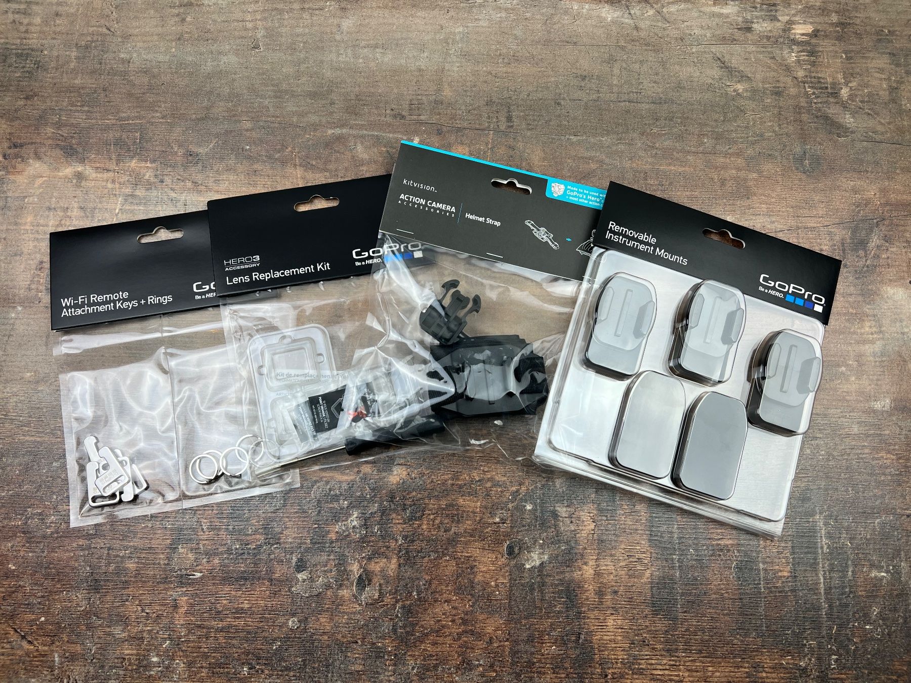 Gopro Action Cam: Go Pro Set Wi-Fi Remote Attachment Keys + Rings // Lens Kit – Nuovo e nell'imballaggio originale da Hallau venduto da R.R.91