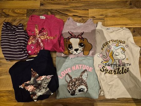 Kinder Pullover und Shirts set 5 Stück gr 128