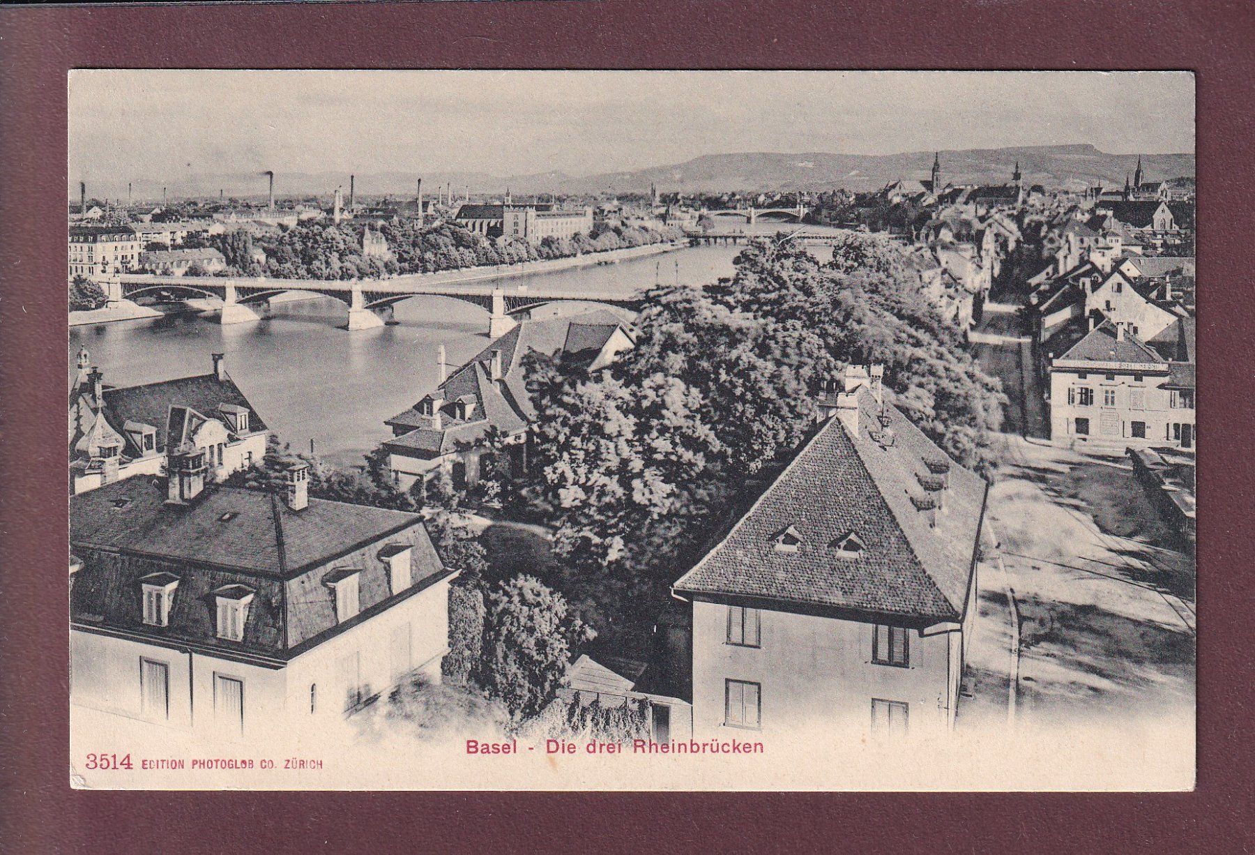 Ansichtskarten: BASEL - Die 3 Rheinbrücken – Gebraucht aus Pully von nicecards