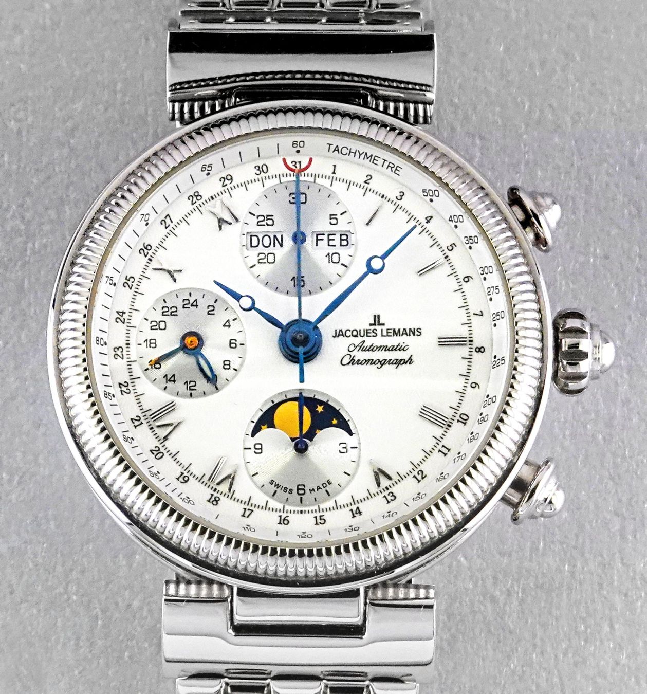 Jacques Lemans Orologi: Jacques Lemans: Chrono / triple date / Mondphase Kal. 7751 – Usato da Meilen venduto da Anonymous3