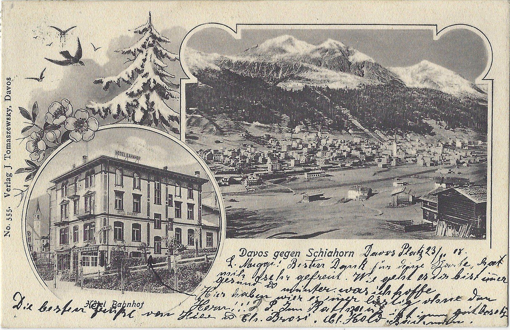 Cartoline postali: 3-Bilder-Karte Davos – Usato da Bütschwil venduto da Jackson1A