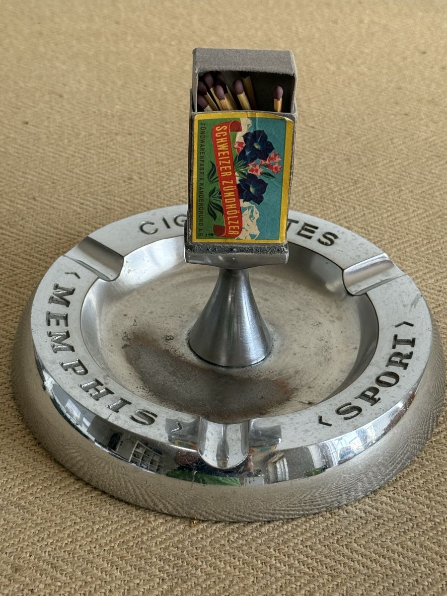 Portacenere: Vintage SULZER Aschenbecher MEMPHIS CIGARETTES – Usato da Konolfingen venduto da petzipetz