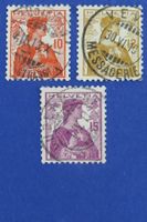 Serie Helvetia 1909, Nr.120-122 gestempelt