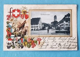 Gelterkinden - Dorfpartie - Schweizer Wappen - Gemse - 1902