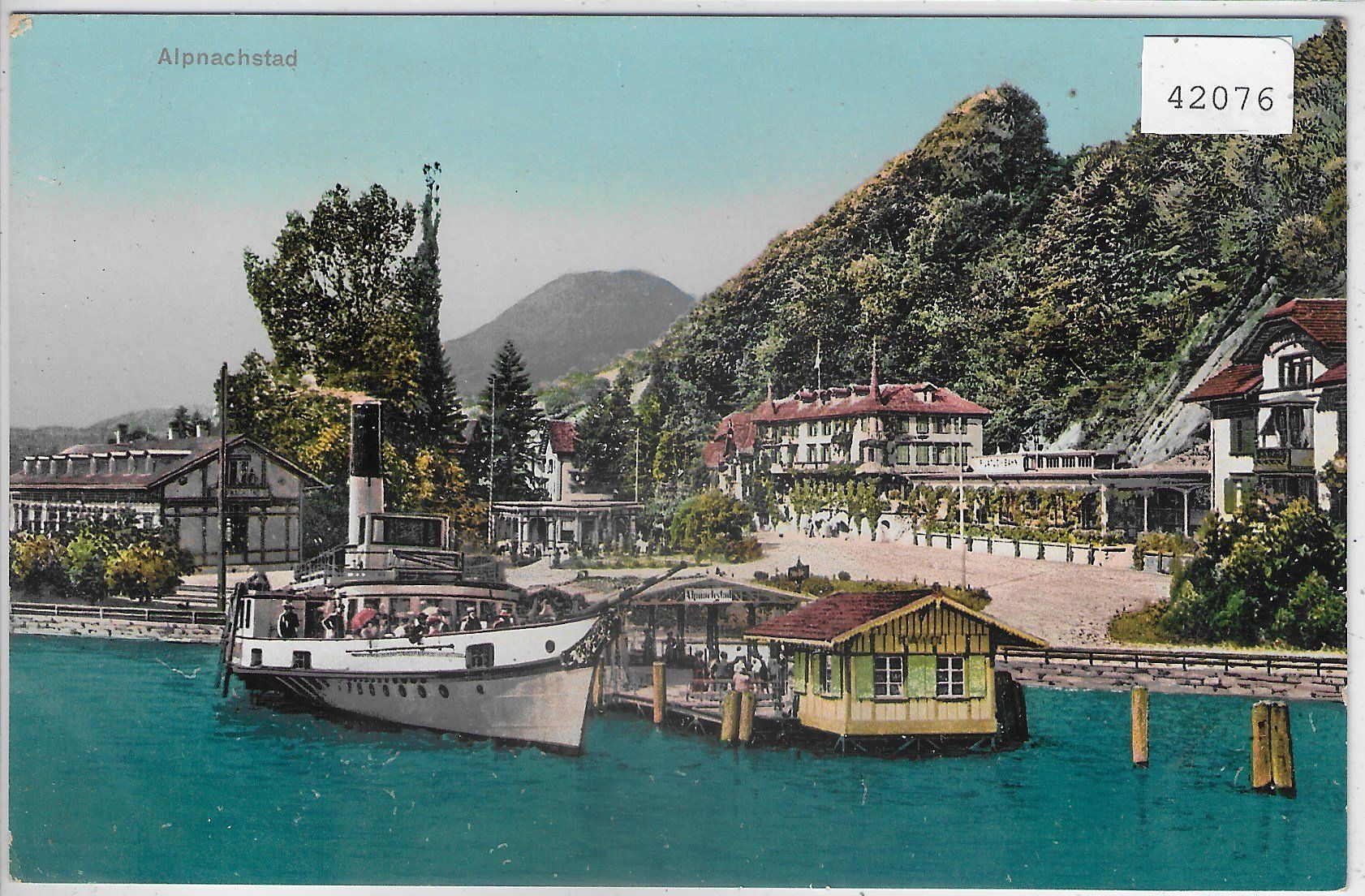 Cartoline postali: Alpnachstaad - Schiffstation mit Dampfer - Litho – Usato da Ettingen venduto da Kartenplanet