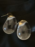 Elegante, transparente Ohrringe in Tropfenform, neuwertig