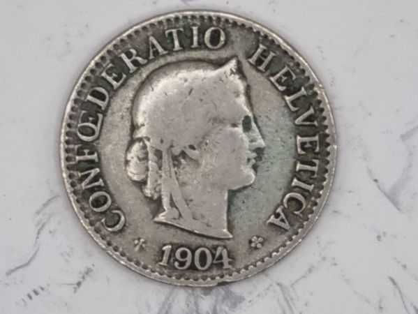 Tutti le monete: 5 rappen 1904 seltene Jahre – Usato da Bure venduto da chap981
