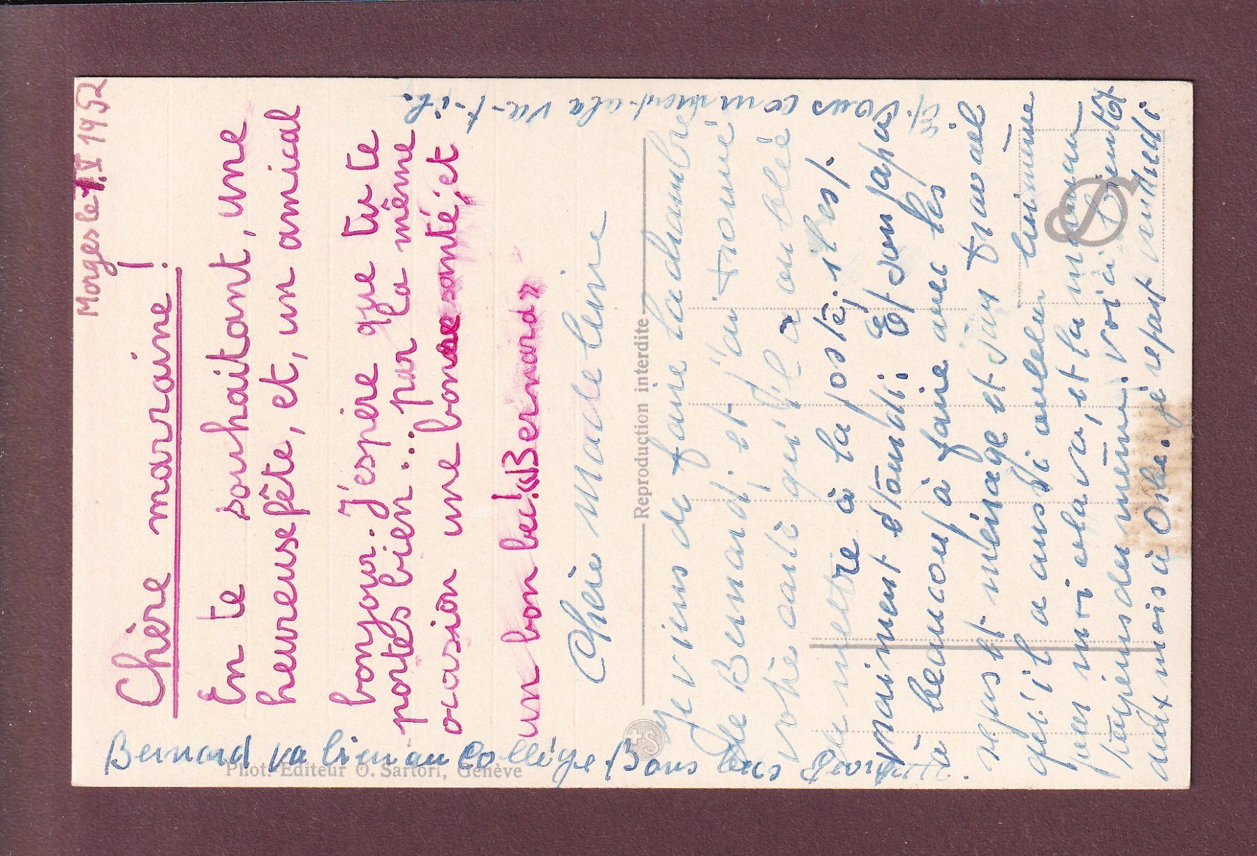 Cartes postales: MORGES - Mont-Blanc - 1952 – D'occasion à Pully par nicecards 1