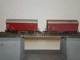 2x Roco   DB Güterwagen Gklm und Gr H0 DC